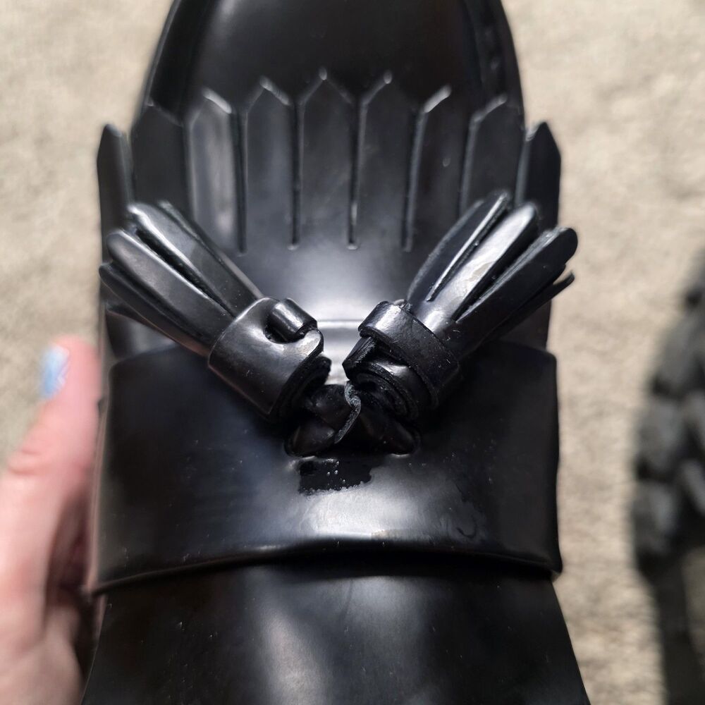 Vagabond Shoemakers Tassel Platform Loafers Size 10 Black Leather Chunky Retro - Picture 4 of 12
